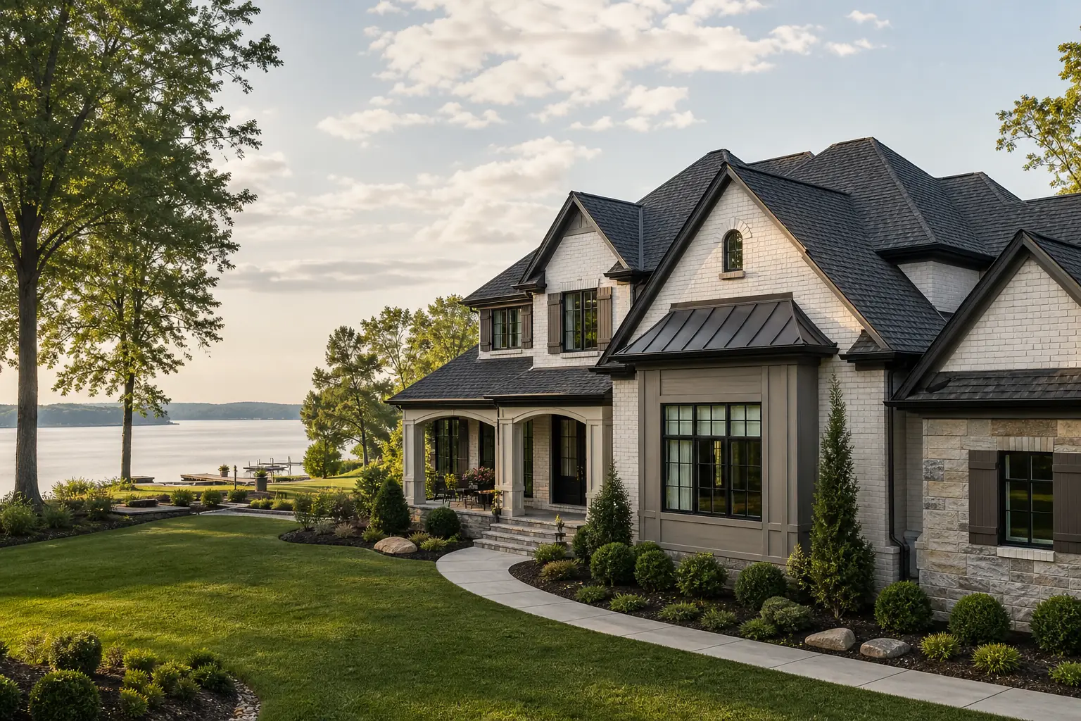 Distinct clean residential roof on a Huntersville NC home