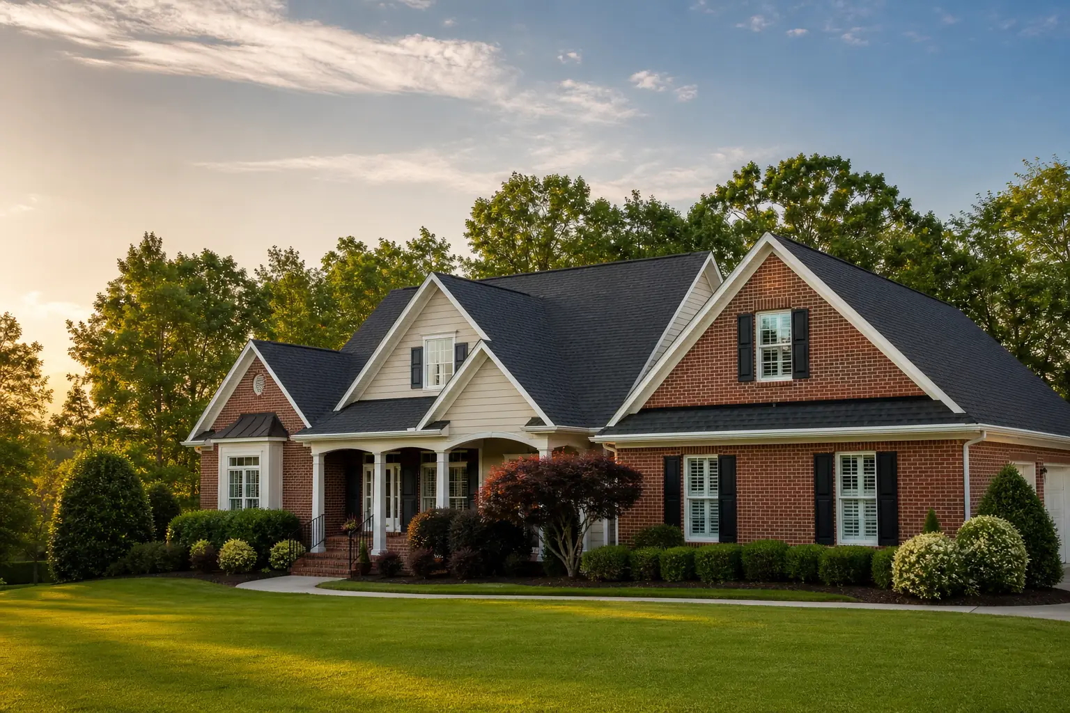 Distinct clean residential roof on a Monroe NC home